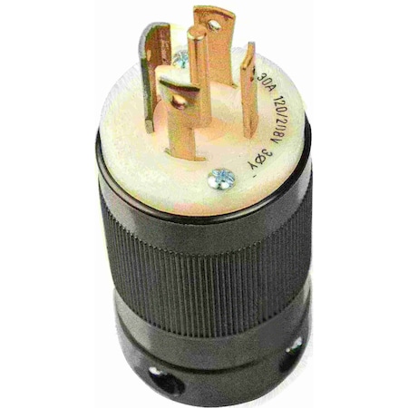 Marinco Locking Plug, L21-30P, 30 A, 120/208V AC, Three Phase, 4 Pole, Screw Terminals 3021P
